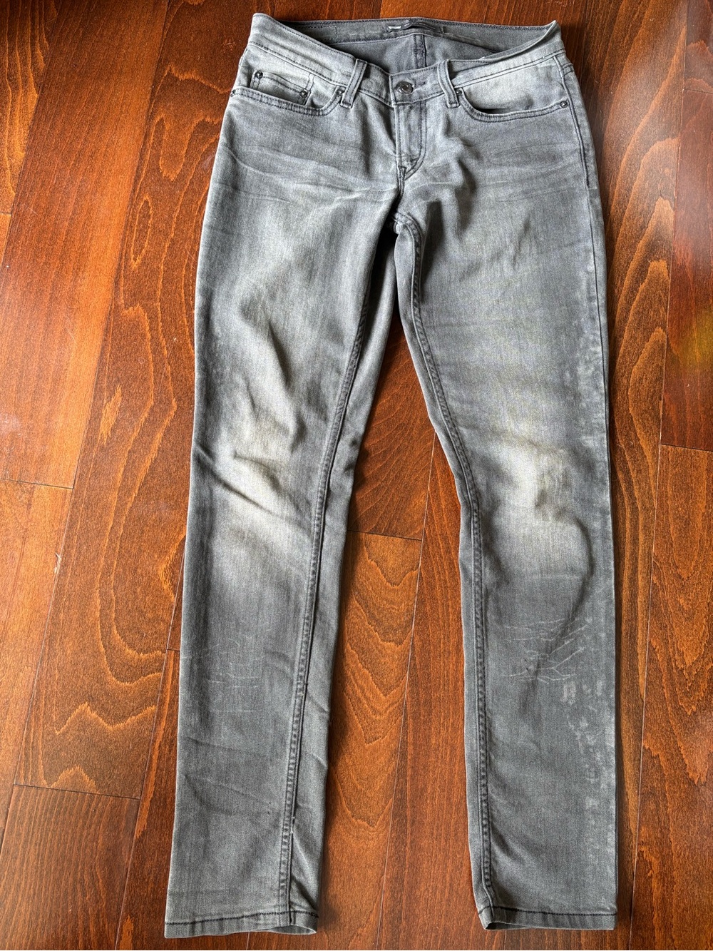 Levi's 524 "Too Superlow" Grey Denim Jeans, Size W28/L32